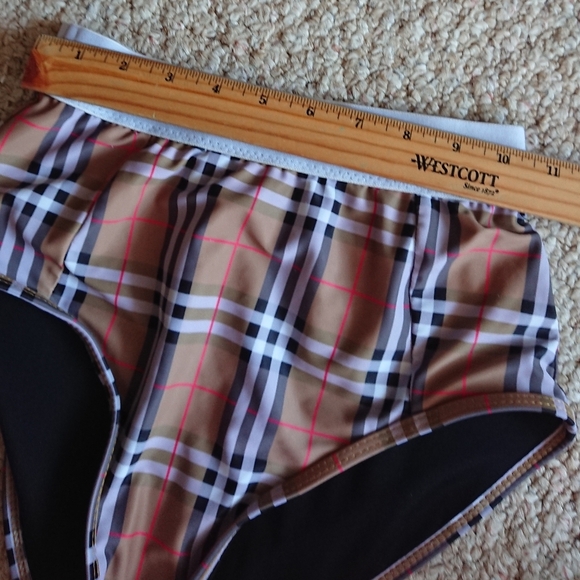 Burberry Plaid Logo Tape Vintage Check bikini bottoms in Brown size M - Picture 13 of 13